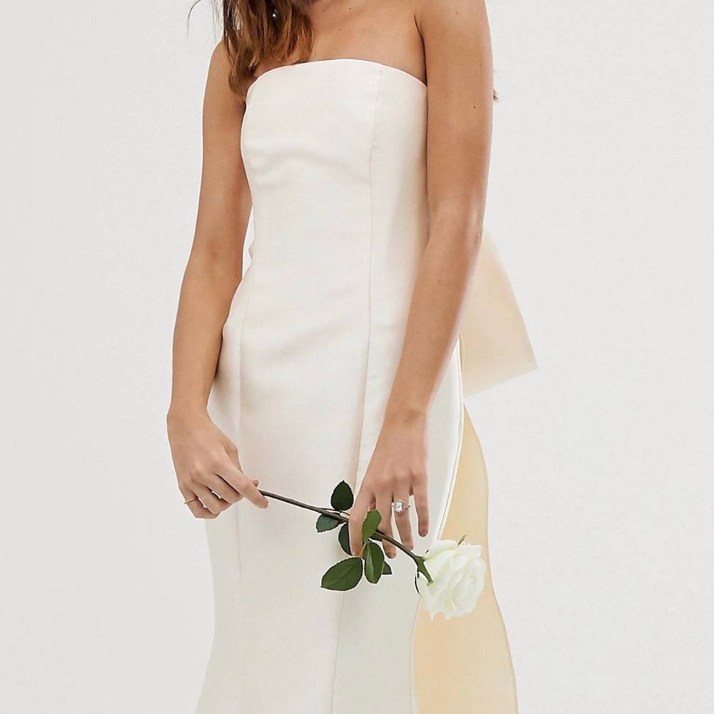 ASOS EDITION bow back bandeau wedding dress